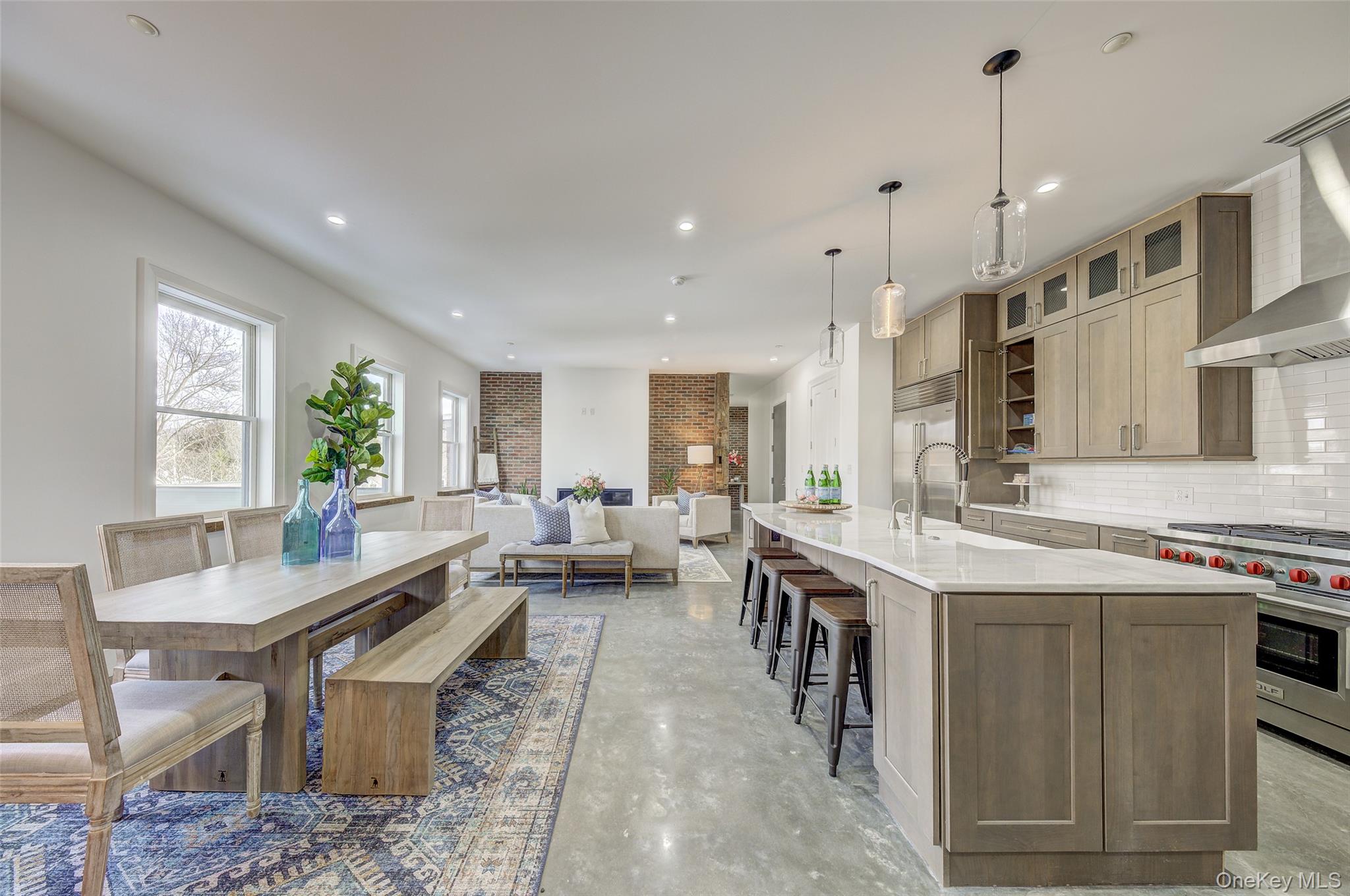 226 Main Street, Unit 302 Beacon, NY 12508 - Photo 4 of 43 Dining space featuring finished concrete flooring and recessed lighting