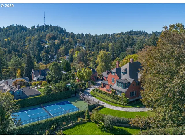 a view of a backyard