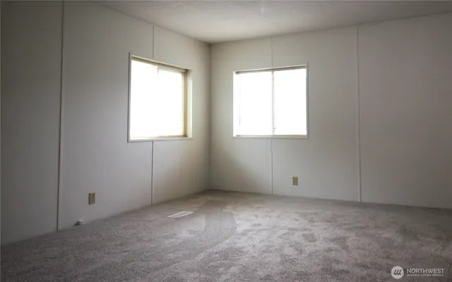 an empty room with a window