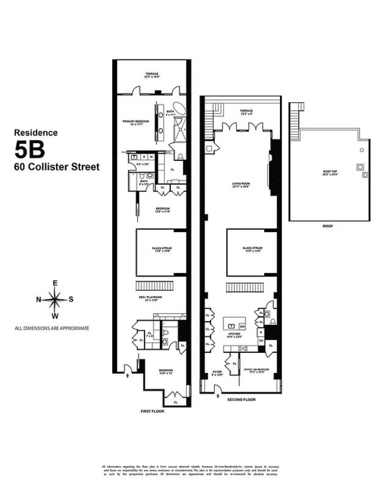 60 Collister Street, Unit PH5B Manhattan, NY 10013 - Photo 23 of 23 a picture of a floor plan