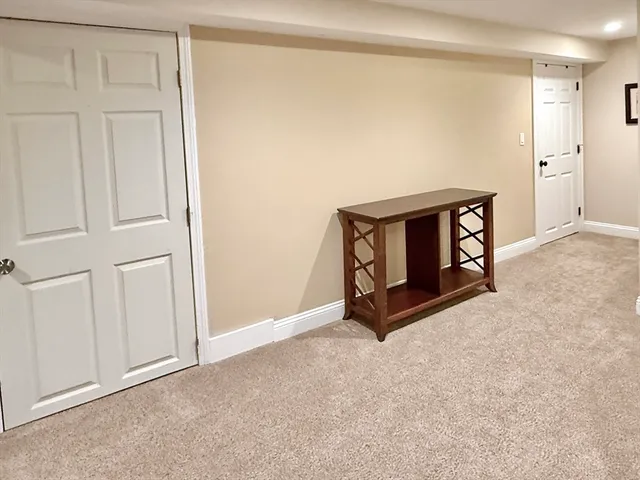 a room with a dresser