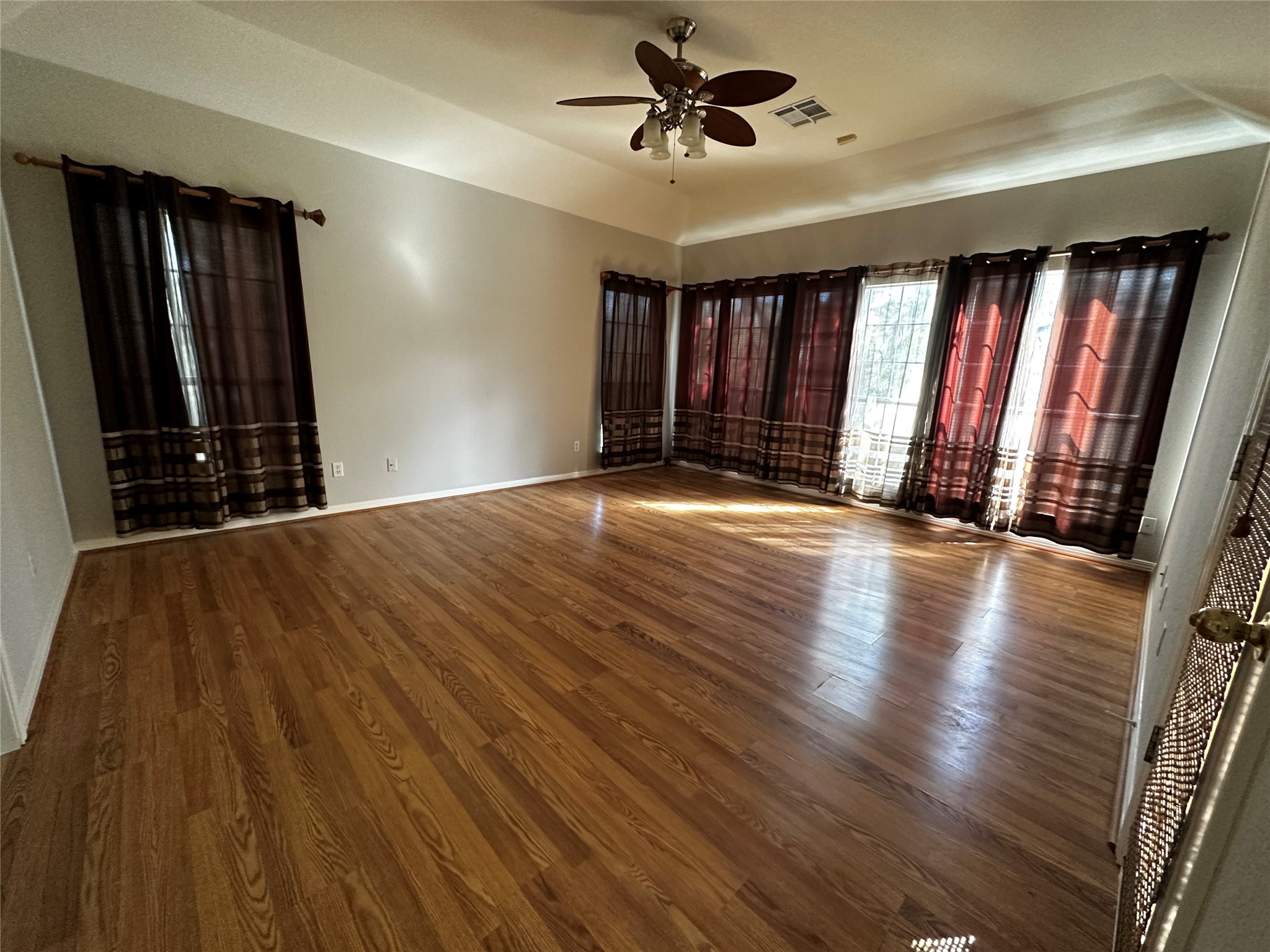13615 Copperleaf Trail Manchaca, TX 78652 - Photo 20 of 39 Spare room with ceiling fan and dark wood-type flooring