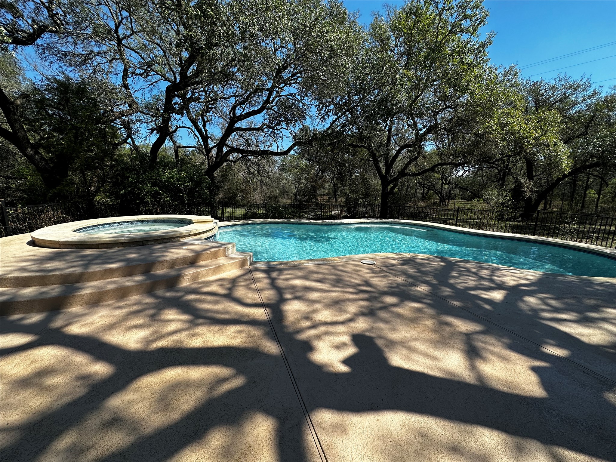 13615 Copperleaf Trail Manchaca, TX 78652 - Photo 33 of 39 Integrated pool / hot tub with a fenced backyard and a patio