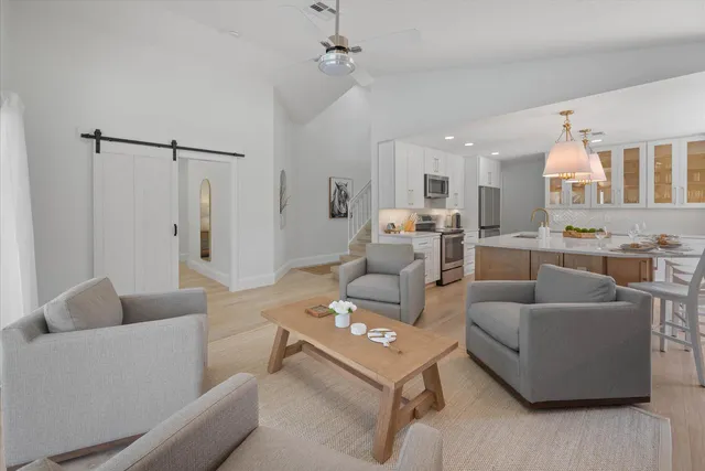 a view of a bathroom from the hallway