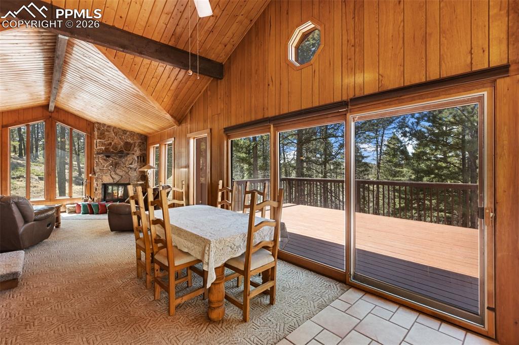 351 Porphry Road Florissant, CO 80816 - Photo 12 of 43 Main level family room and dining area