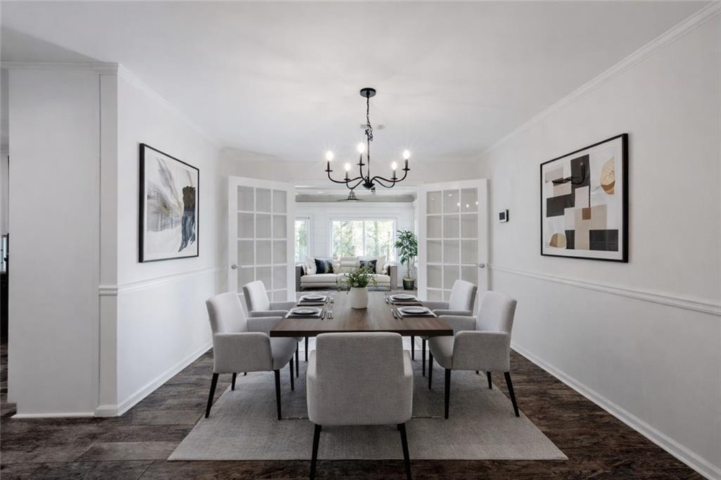 143 Swanson Road Fayetteville, GA 30214 - Photo 10 of 27 a view of a dining room with furniture window and wooden floor