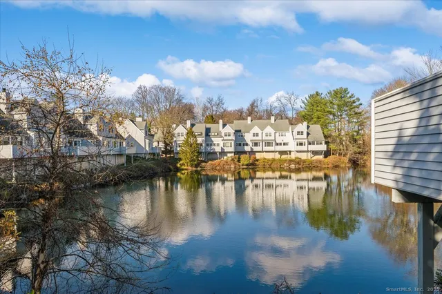 a view of a lake with houses
