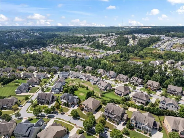 an aerial view of a city
