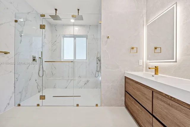 a bathroom with a shower