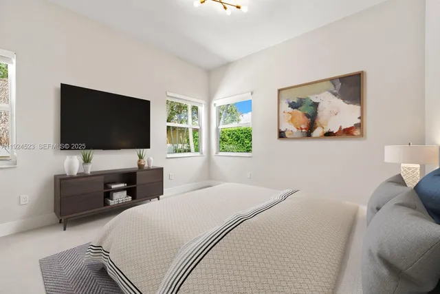 an empty room with windows