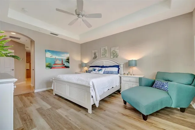 an aerial view of a house with outdoor space