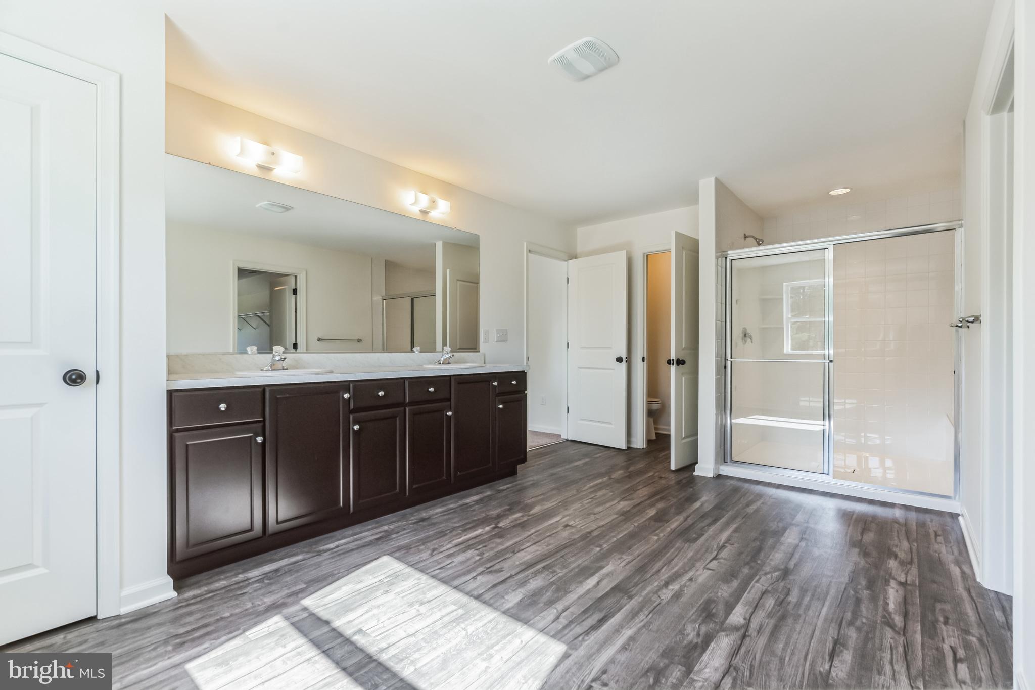 848 Saw Mill Road, Unit D Townsend, DE 19734 - Photo 43 of 53 a spacious bathroom with a shower a sink and a mirror