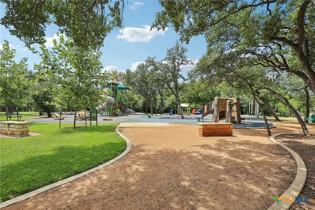 a picture of a yard and a tree