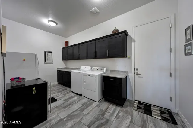 an aerial view of a house with a outdoor space