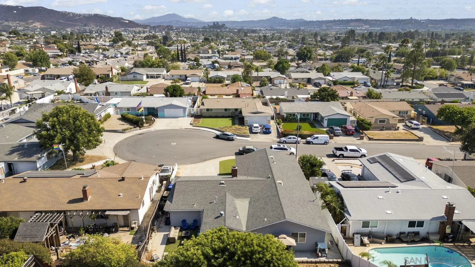10442 Nate Way Santee, CA 92071 - Photo 29 of 31 an aerial view of a city with lots of residential buildings