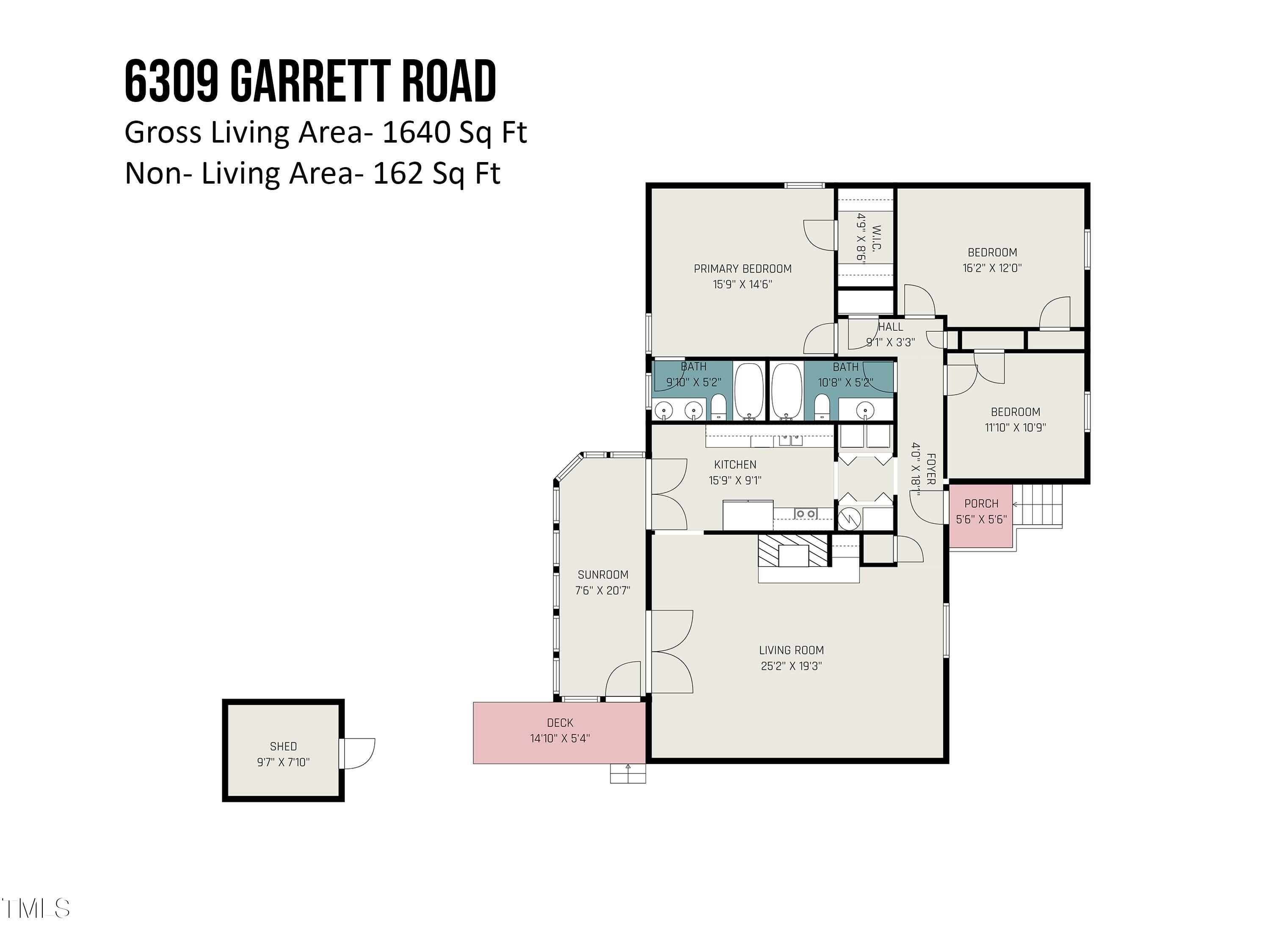 6309 Garrett Road Durham, NC 27707 - Photo 17 of 17 a picture of a floor plan
