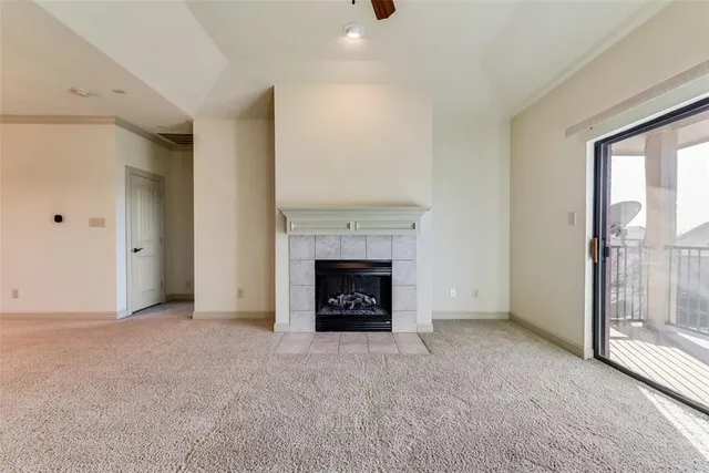 a view of a livingroom with a fireplace