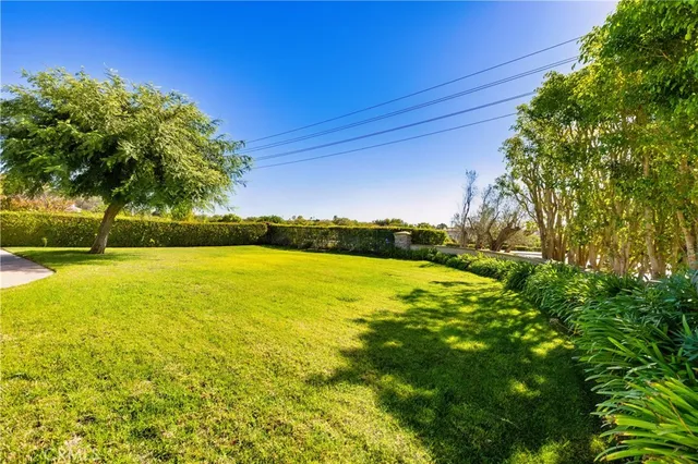 a view of an ocean from a yard