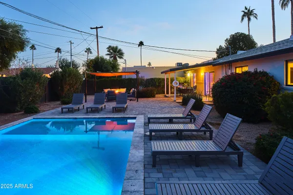 a outdoor view with a sitting space