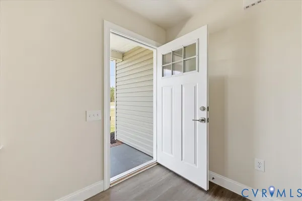 a view of front door with hallway