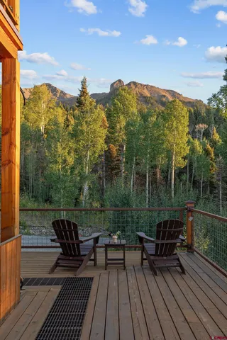 a view of a terrace with sitting area