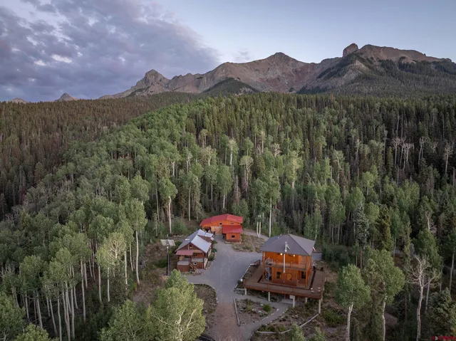 a view of city and mountain