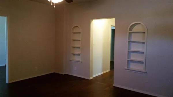 an empty room with closet