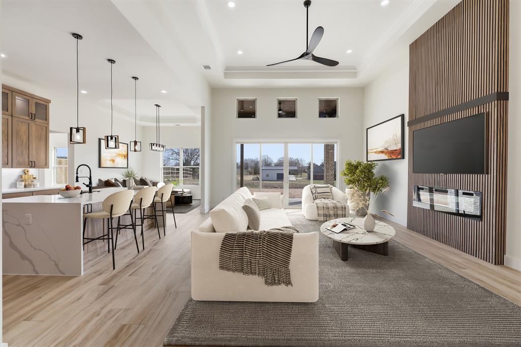 150 Briar Patch Azle, TX 76020 - Photo 2 of 40 Virtually staged open living room and kitchen.