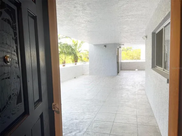 a view of a hallway with a elevator