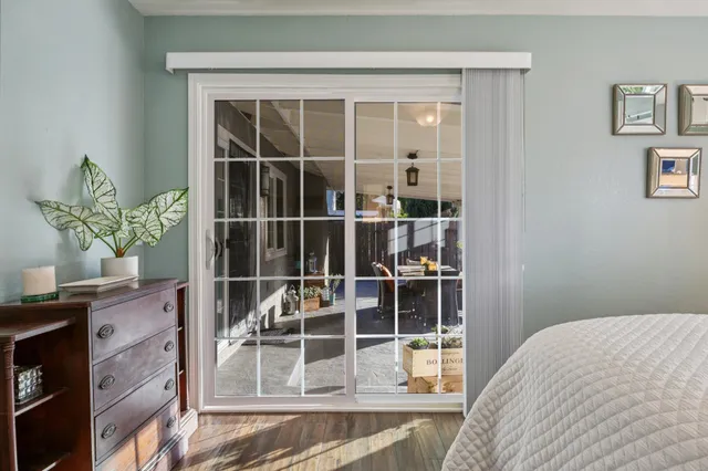 a view of a room with racks on the wall