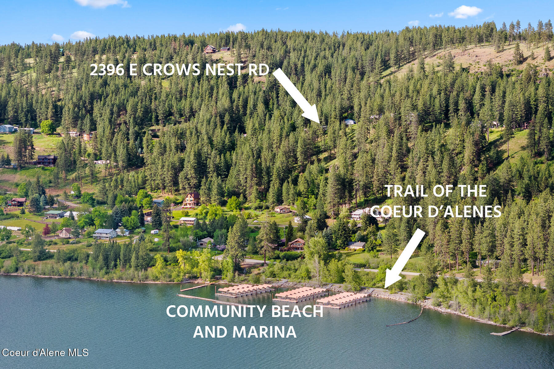 2396 East Crows Nest Road Harrison, ID 83833 - Photo 6 of 18 Aerial_CrowsNest-2_Labeled