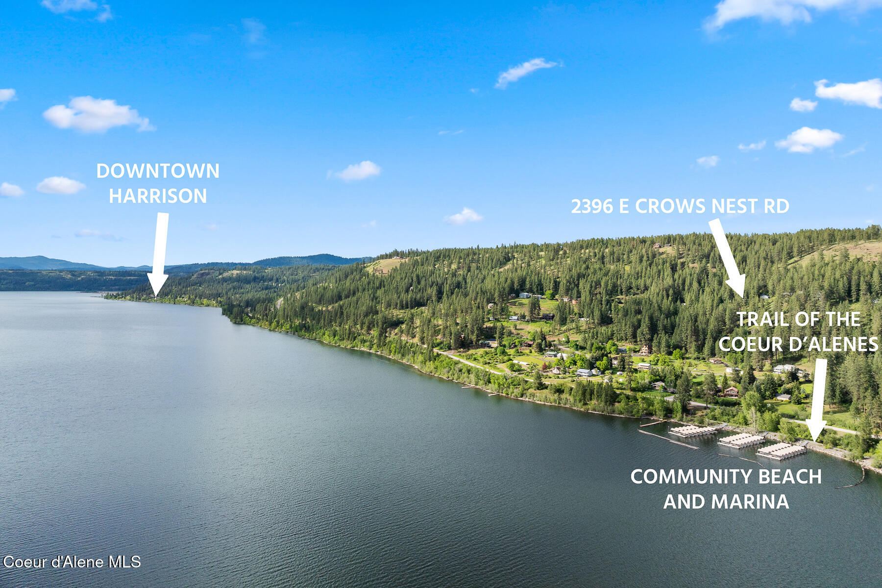 2396 East Crows Nest Road Harrison, ID 83833 - Photo 7 of 18 Aerial_CrowsNest-1_Labeled