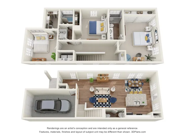 a living room with furniture and view of kitchen