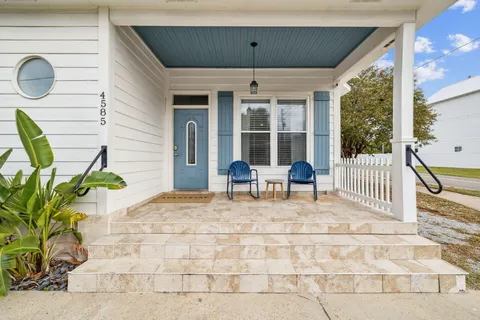 a house view with a seating space