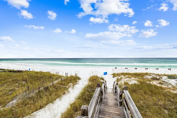 a view of ocean with beach