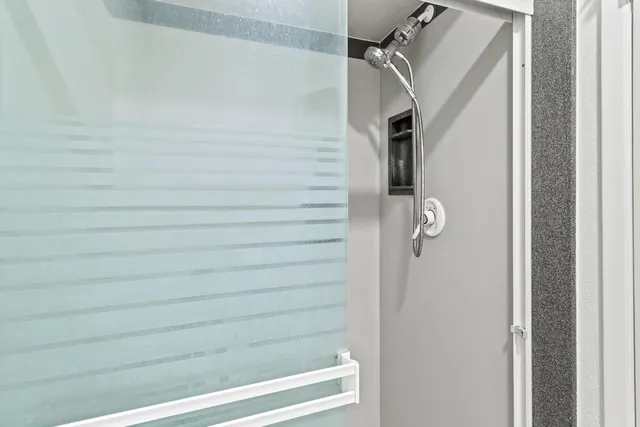 a bathroom with a shower