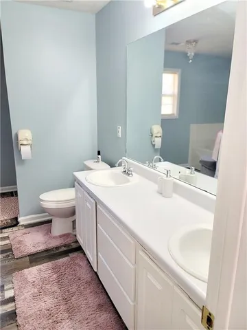 a bathroom with a sink and a toilet