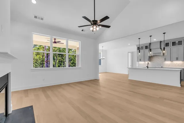 an empty room with a window