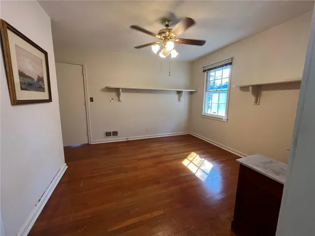 a view of a livingroom with a window