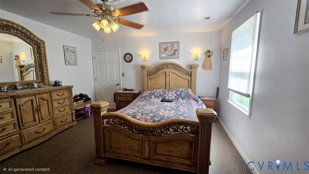 Ceiling fan with integrated lighting, wall-mounted