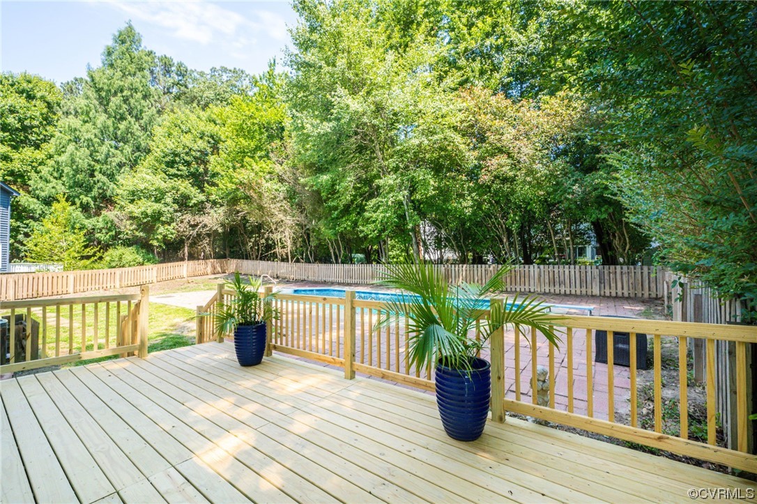 5801 Gates Mill Court Midlothian, VA 23112 - Photo 33 of 42 a view of roof deck with a barbeque and wooden stairs