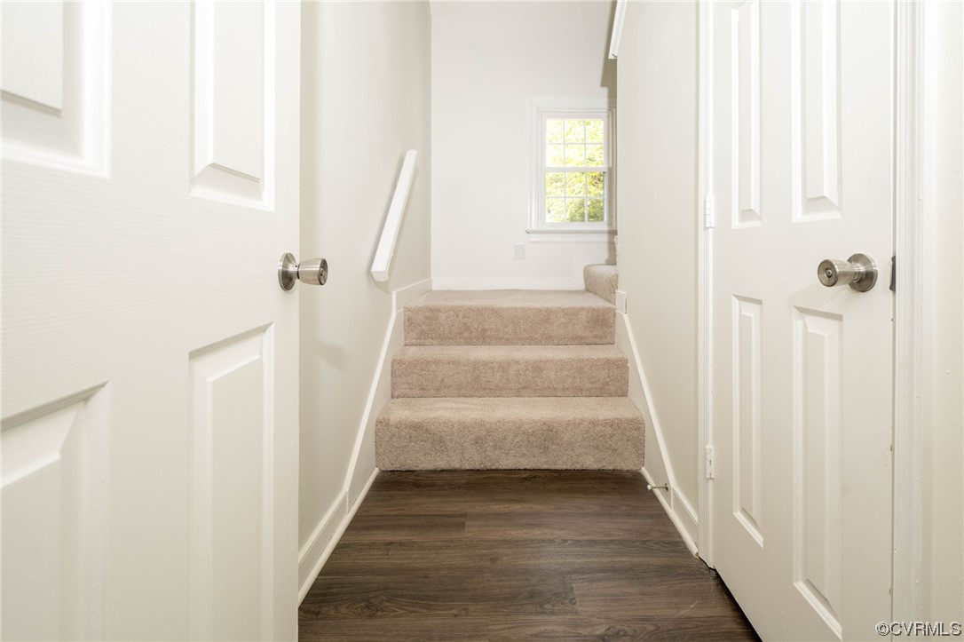 5801 Gates Mill Court Midlothian, VA 23112 - Photo 10 of 42 a view of staircase with white walls and a window