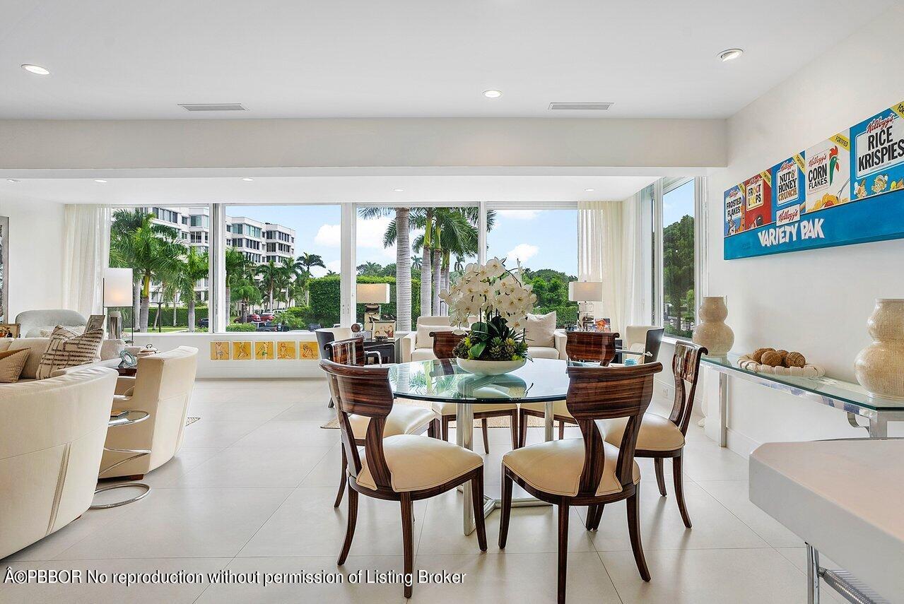 44 Cocoanut Row, Unit 122B Palm Beach, FL 33480 - Photo 8 of 21 a view of a dining room with furniture window and outside view