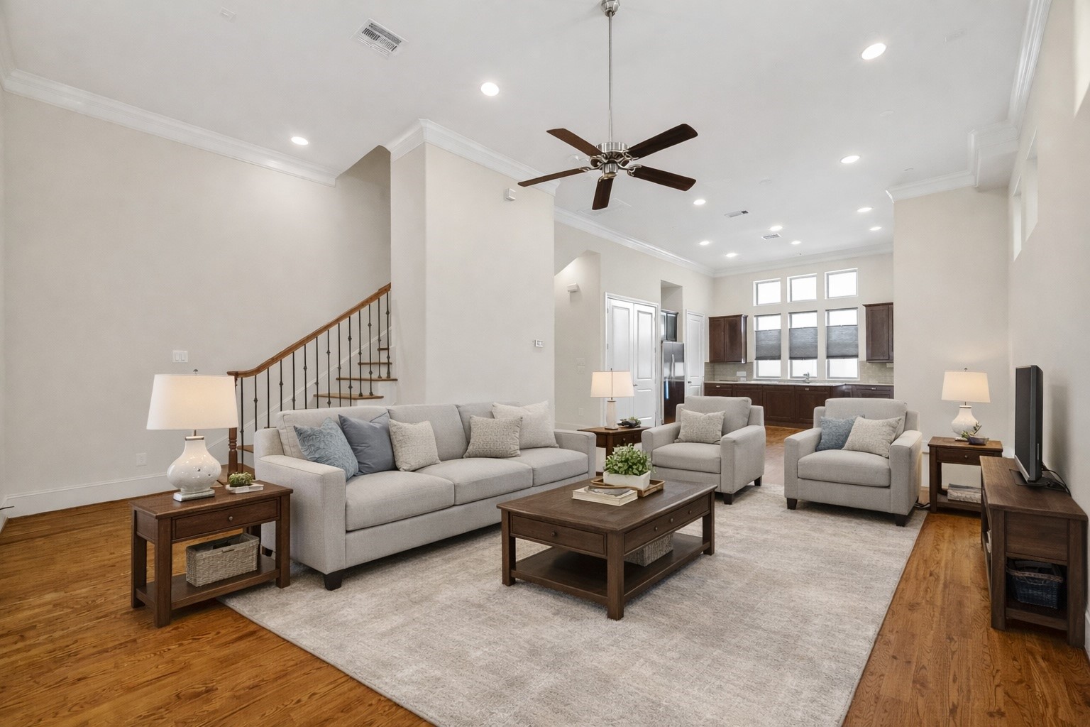 705 Delano Street Houston, TX 77003 - Photo 23 of 47 a living room with furniture and a wooden floor