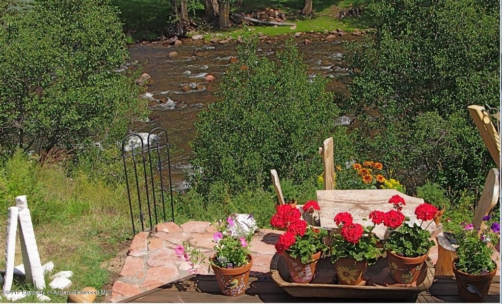 River with flowers