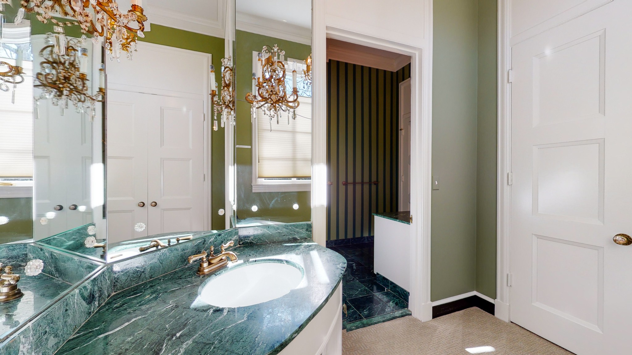 305 Clara's Point Road Sewanee, TN 37375 - Photo 23 of 46 a bathroom with a granite countertop sink and a mirror