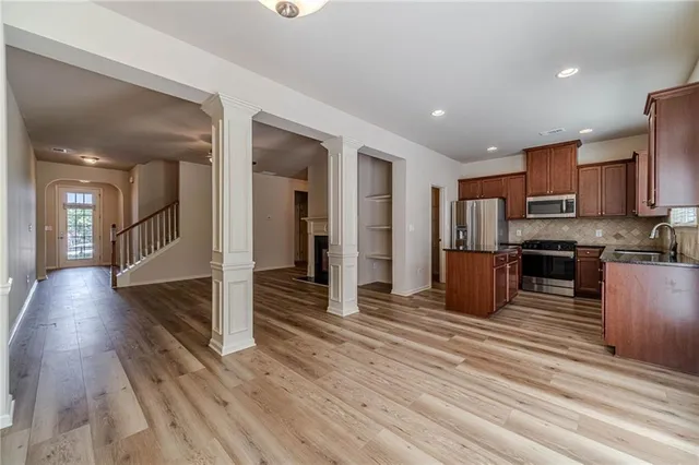 an empty room with a window