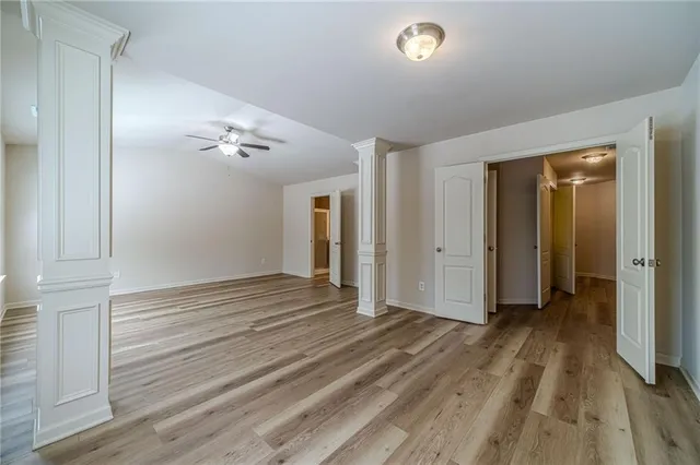 a view of an empty room and window