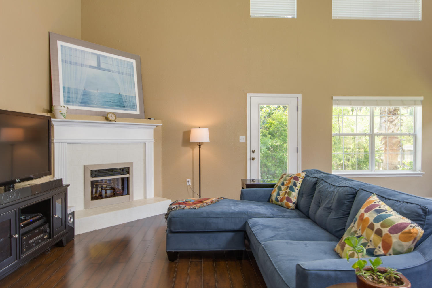 108 Red Maple Court Santa Rosa Beach, FL 32459 - Photo 12 of 30 a living room with furniture and a fireplace
