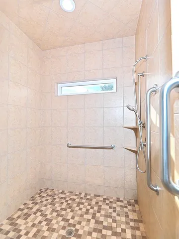 a bathroom with a shower